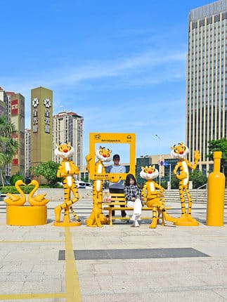 Phim hoạt hình hổ điêu khắc ngoài trời sợi thủy ngoài trời bền đẹp, thân thiệ DTTNT_62