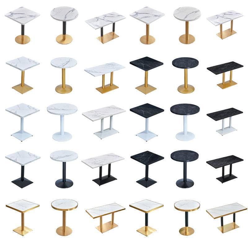 Bàn ghế Quán trà sữa Bàn đá cẩm thạch Bàn tròn nhỏ sang - BGCF-820