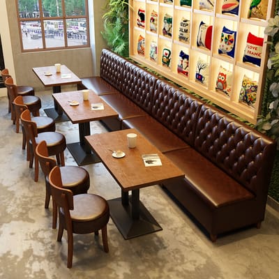 Bàn ghế Ghế sofa quán trà sữa dựa vào tường quán cà phê - BGCF-175