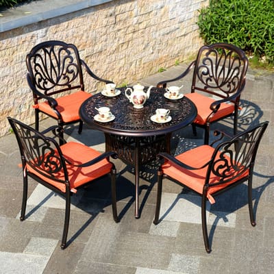 Bộ bàn ghế nhôm đúc ngoài trời sân vườn ngoài ngoài trời bền đẹp, thân thiện  BGSV_1493