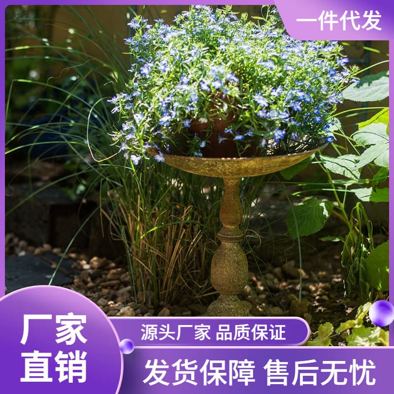 V9d@iron chân nến chim ăn retro cao hoa hoa sân ngoài trời bền đẹp, thân thiệ nan