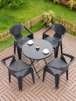 Bàn ghế nhựa pvc sân vườn ngoài trời bền đẹp, thân thiện môi trường BGSV_1255