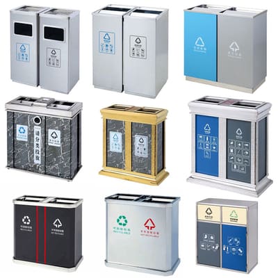 Thùng rác phân loại bằng thép không gỉ có thể ngoài trời bền đẹp, thân thiện  TGNT_670