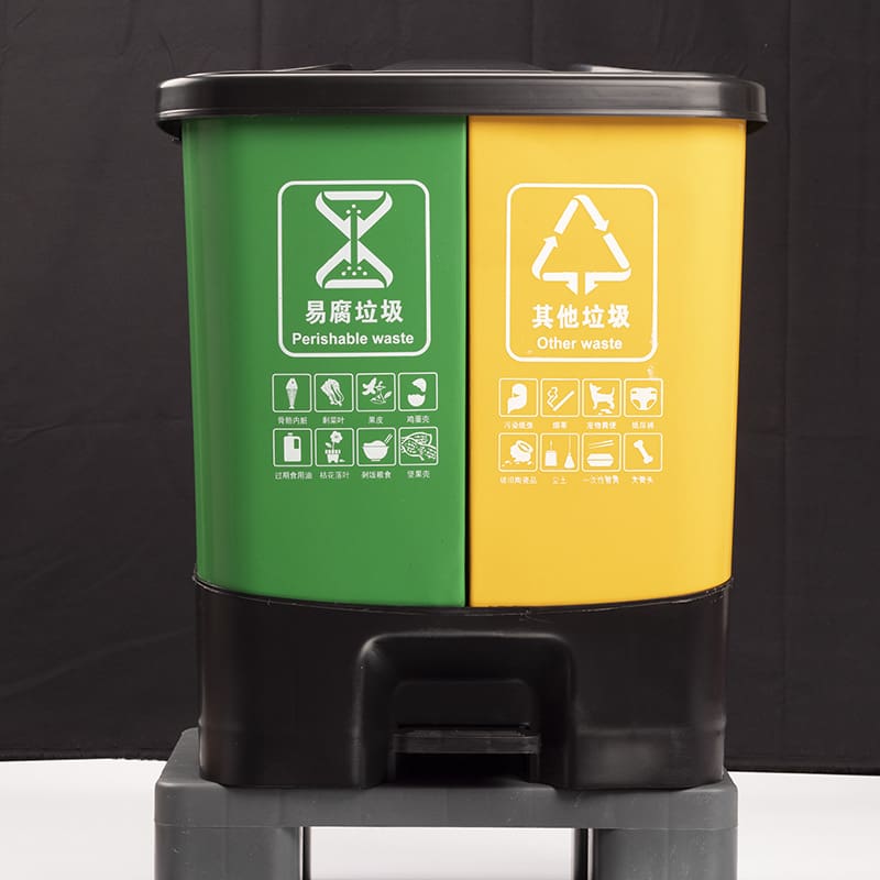 Bàn đạp xô đôi phân loại thùng rác 20l có ngoài trời bền đẹp, thân thiện môi  TGNT_1063