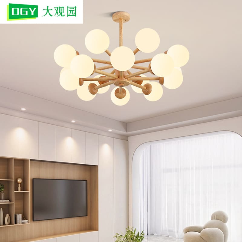 DGY Đèn chùm phòng khách hiện đại đơn giản Gỗ Nhật Bản nghệ thuật wabi- - DC-910