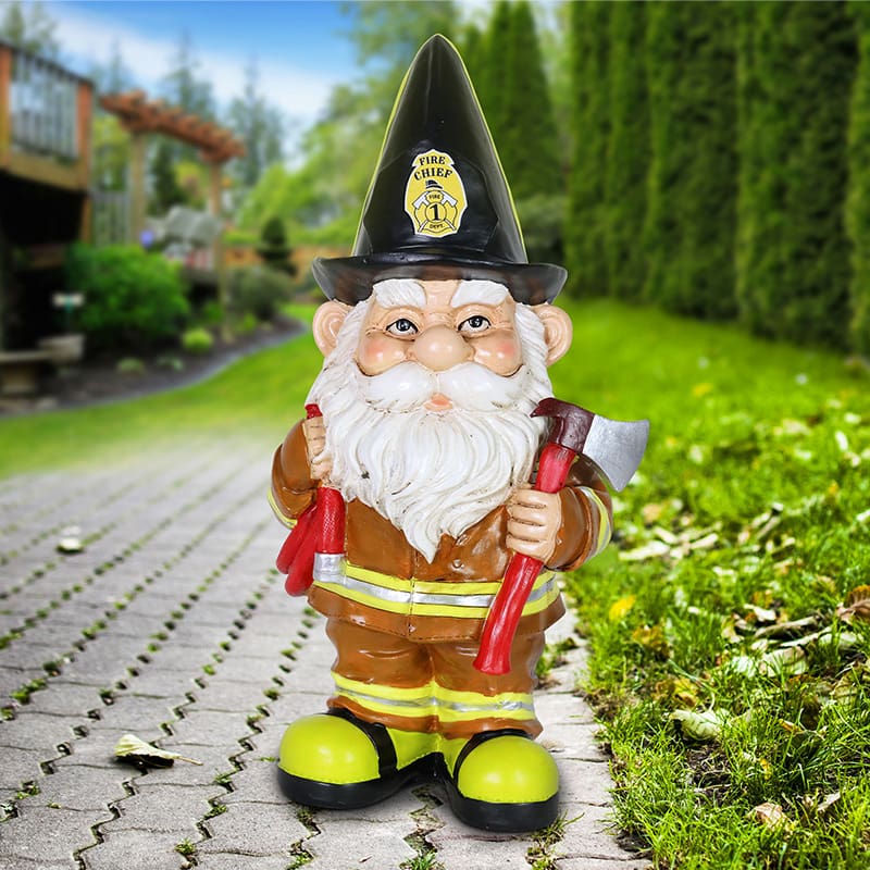 Trạm độc lập lính cứu hỏa fred gnome vườn gnome ngoài trời bền đẹp, thân thiệ nan