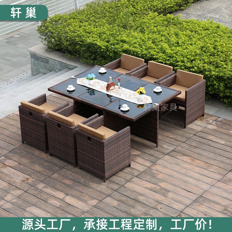 Bàn ghế sofa mây ghế hộp giải trí ngoài trời ngoài trời bền đẹp, thân thiện m BGSV_1689