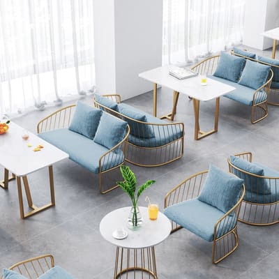 Bàn ghế Quán trà sữa tráng miệng quán cà phê ghế sắt rèn - BGCF-217