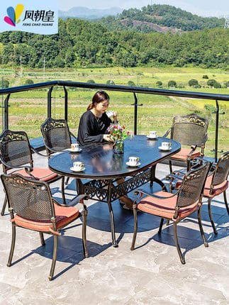 Bộ bàn ghế ngoài trời sân vườn nhôm đúc phong ngoài trời bền đẹp, thân thiện  BGSV_1453