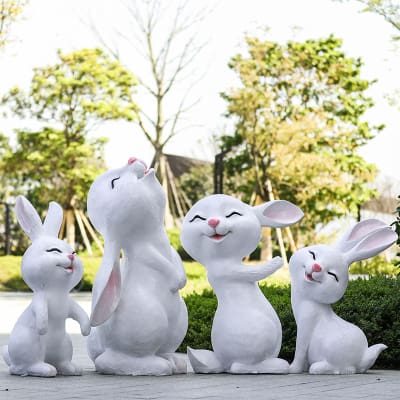 Phim hoạt hình ngoài trời thỏ sợi thủy tinh điêu ngoài trời bền đẹp, thân thi DTTNT_121