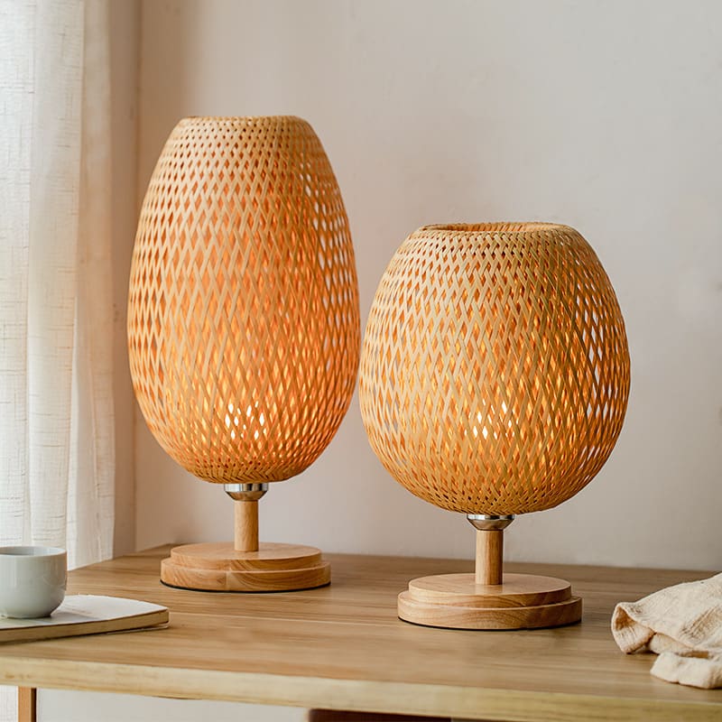 Đèn bàn tre phong cách Thiền Trung Quốc mới B&B phong cách Nhật Bản đè - DDB-831