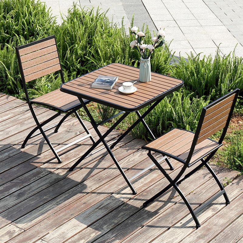 Bàn ghế ăn ngoài trời bằng nhựa-gỗ hiện đại sân vườn nhà - BGCF-1094