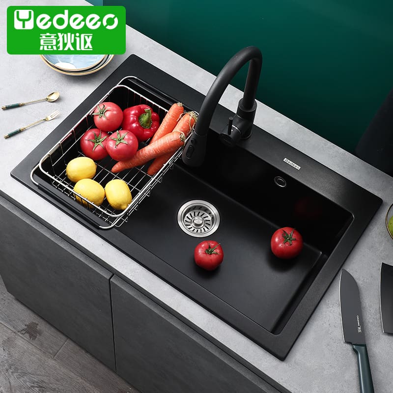Bồn rửa nhà bếp bằng đá thạch anh chậu rửa cao cấp, tiện lợi cho nhà hàng CR-72