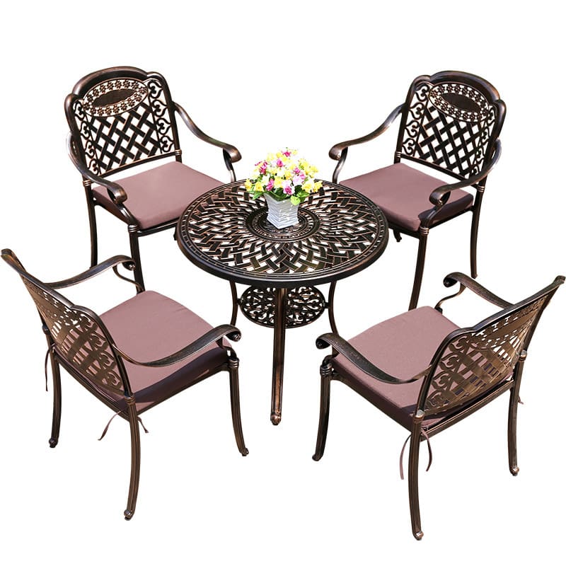 Bàn ghế ngoài trời sân nhôm đúc biệt thự ghế ngoài trời bền đẹp, thân thiện m BGSV_1041