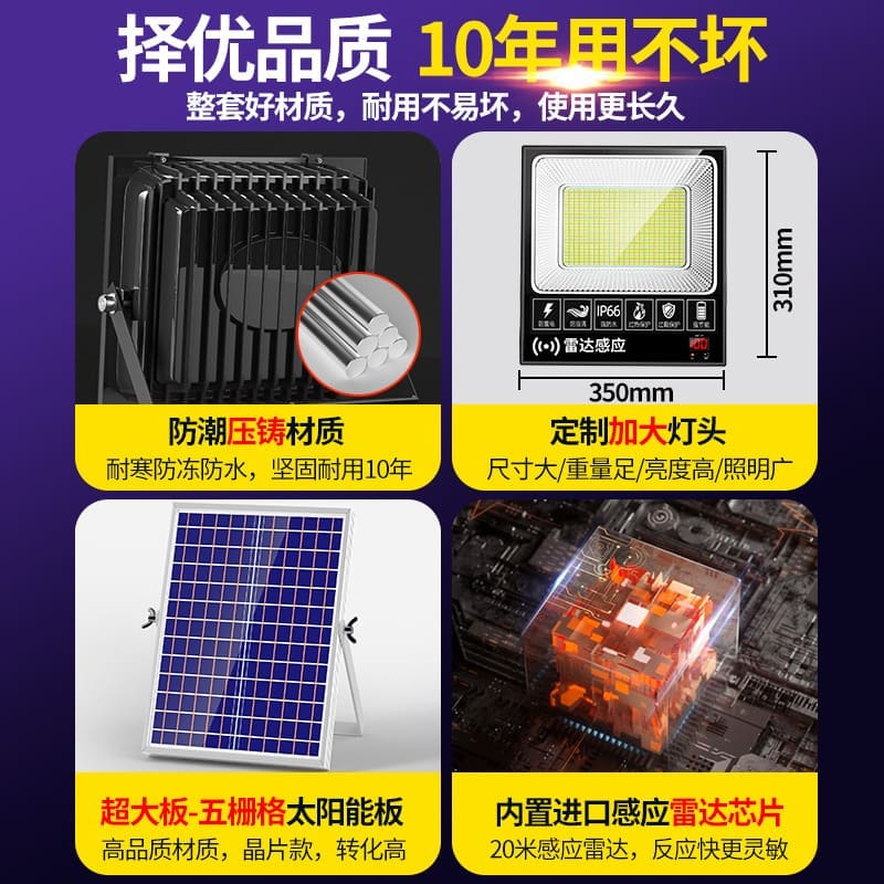 Đèn 2023 năng lượng mặt trời mới Đèn ngoài trời sân vườn nhà siêu sáng - DNT-757