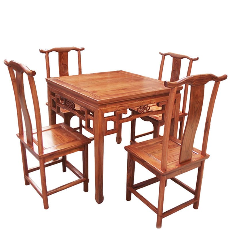 Bàn gỗ tám vị tiên bất tử, cây du, Bàn vuông cổ Trung Quốc - BGCF-557