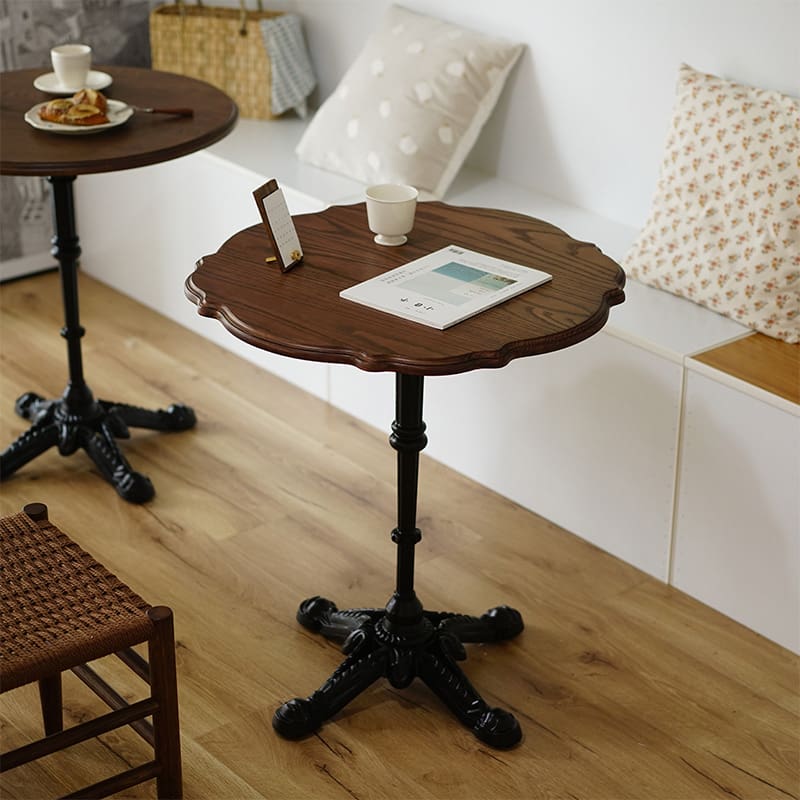 Bàn ghế Nhà Ban Công Gỗ Chắc Chắn Bàn Tròn Thời Trung Cổ Mỹ - BGCF-427