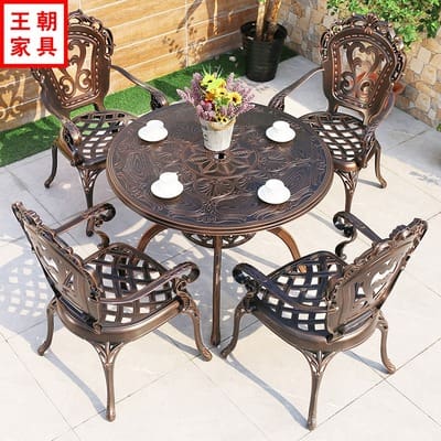 Bàn ghế nhôm đúc ngoài trời sân vườn thư giãn ngoài trời bền đẹp, thân thiện  BGSV_1226