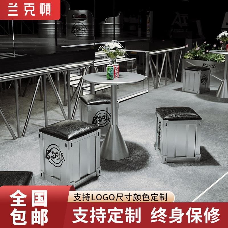 Bàn ghế Phong cách công nghiệp quán trà sữa Bàn ghế sắt rèn - BGCF-1174