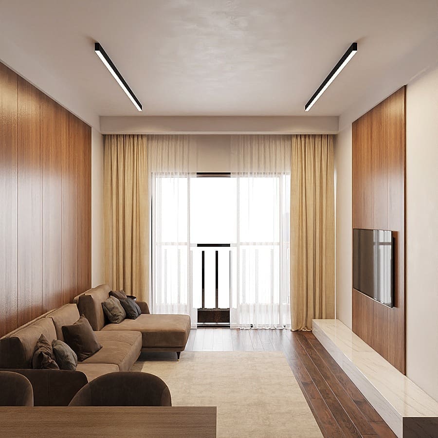 Dải đèn LED siêu mỏng một từ tối giản phòng khách lộ ra ánh - DTN-910