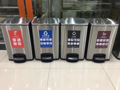 Thùng rác phân loại bằng thép không gỉ lớn gia ngoài trời bền đẹp, thân thiện TGNT_18