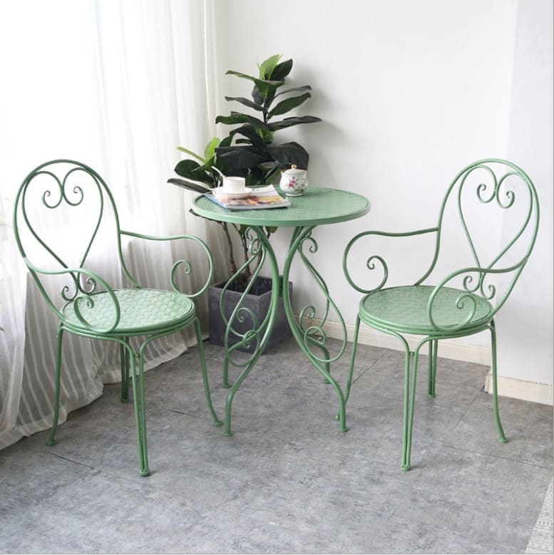 Bình dị ngoài trời ngoài trời Bàn ghế sắt rèn sân thượng - BGCF-1054