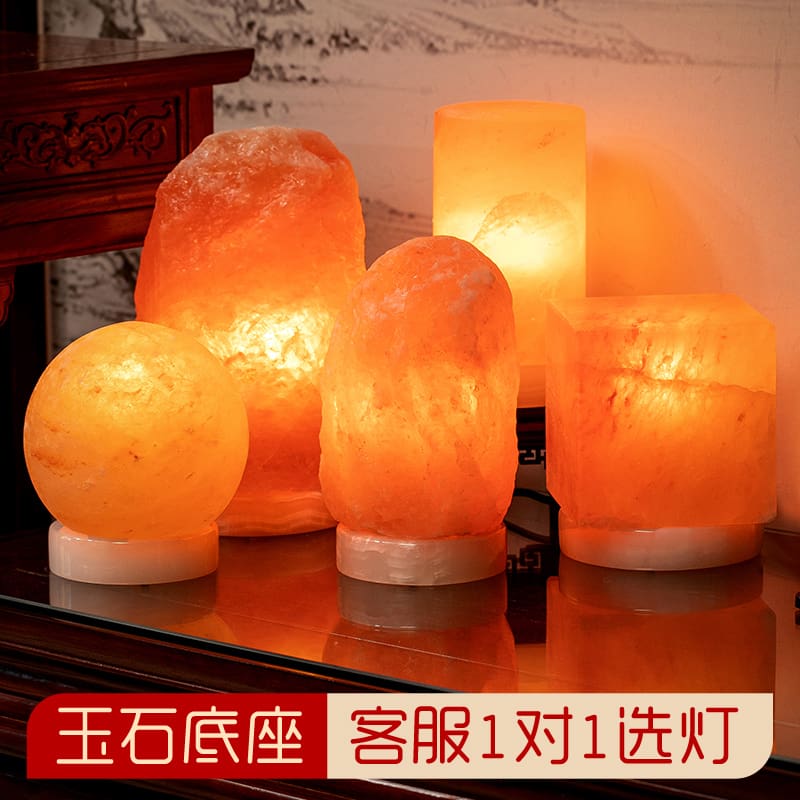 Đèn muối Himalaya pha lê sáng tạo hoa hồng tự nhiên quặng muối đèn bàn - DDB-781