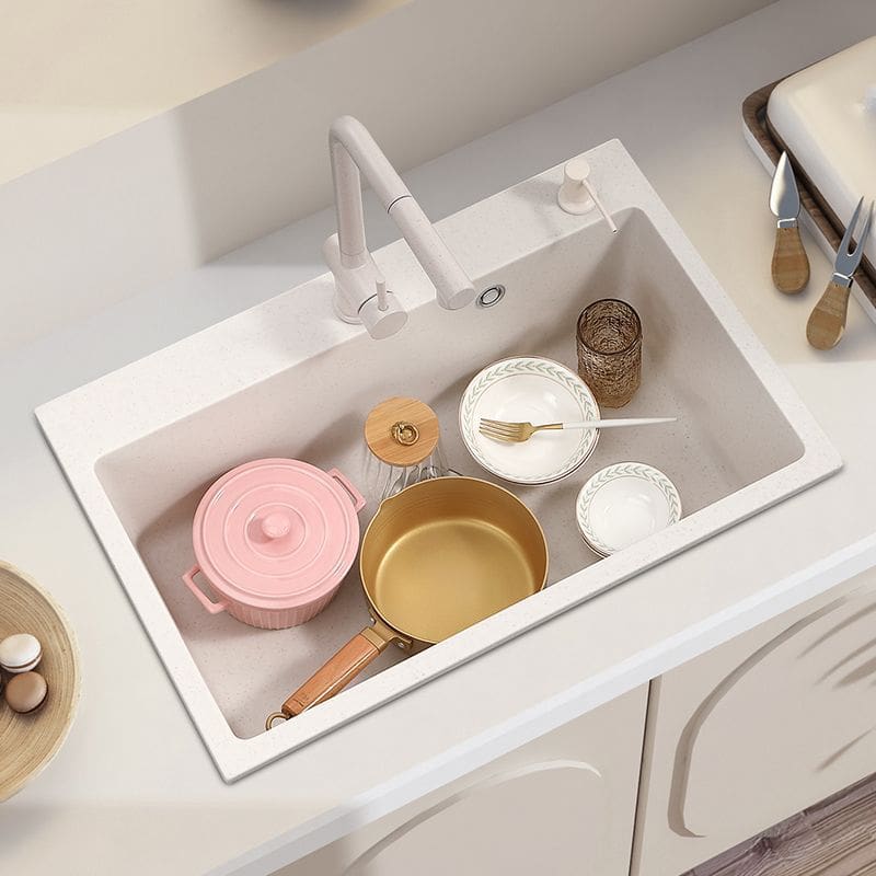Chậu rửa bát bằng đá thạch anh một khe chậu cao cấp, tiện lợi cho nhà hàng CR CR-368