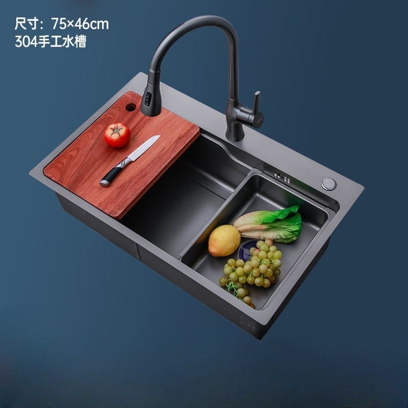 Nhà bếp nano chải thép không gỉ vòi chậu rửa cao cấp, tiện lợi cho nhà hàng C CR-505