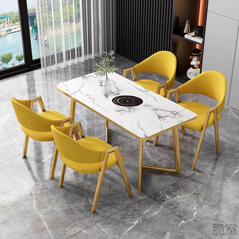 Bàn lẩu mới bếp cảm ứng hoa văn đá cẩm cao cấp, tiện lợi cho nhà hàng BN-196