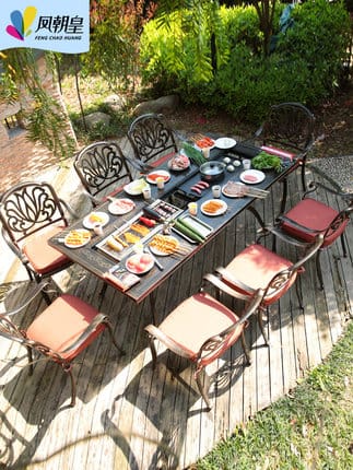 Bàn ghế ngoài trời nhôm đúc ngoài trời sân vườn ngoài trời bền đẹp, thân thiệ BGSV_991