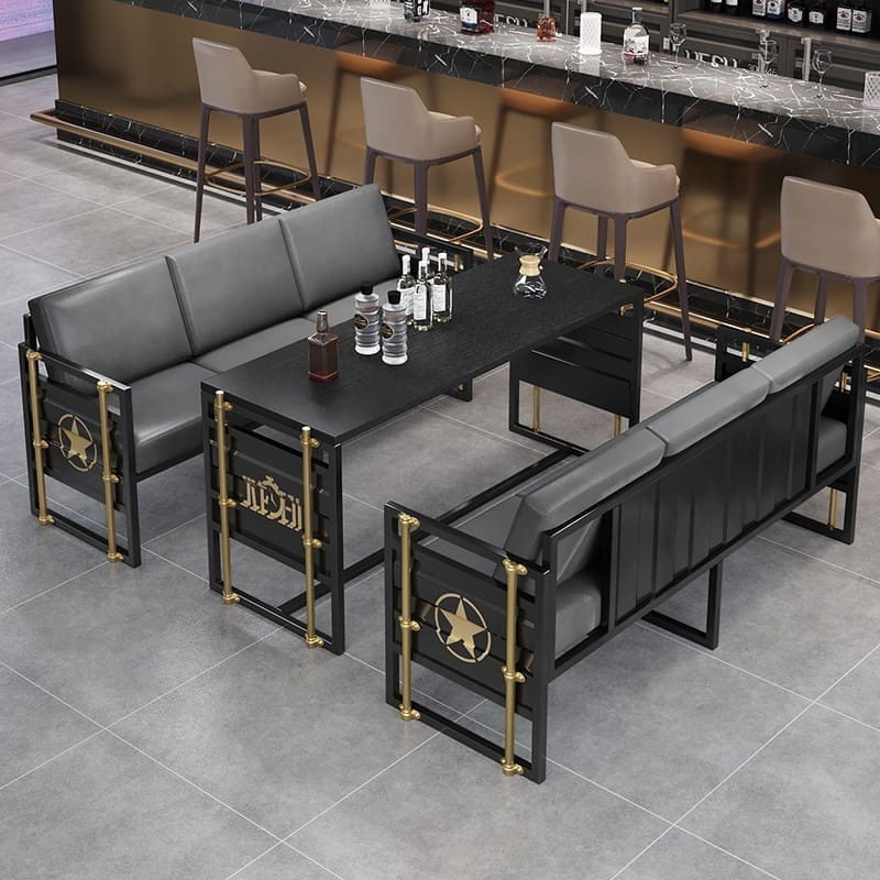 Bàn ghế Ghế Sofa Sắt Rèn Cà Phê Thịt Nướng Nhà Hàng Thương - BGCF-916