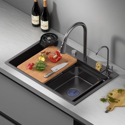 Chậu rửa thác raindance đích thực bằng thép không gỉ cao cấp, tiện lợi cho nh CR-444