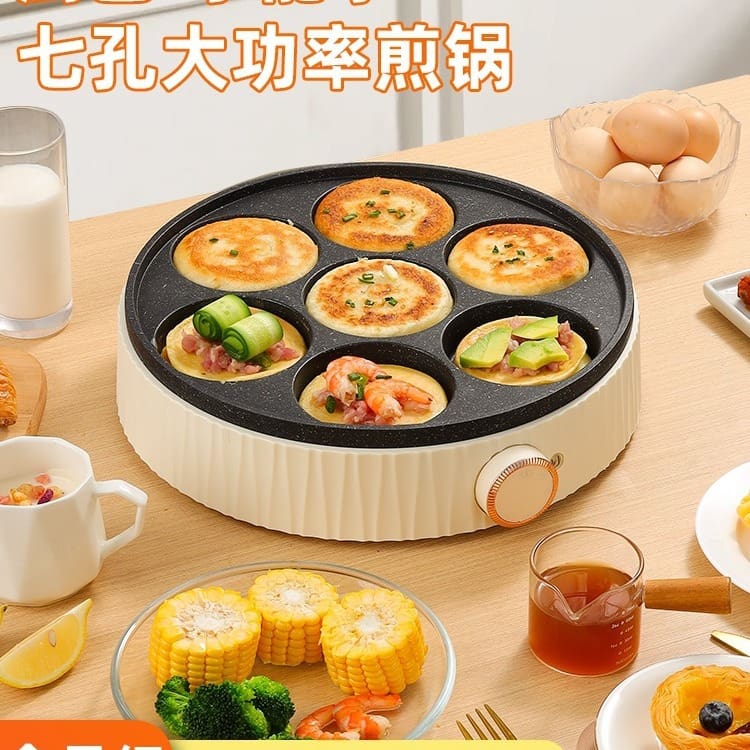 Máy tráng trứng bảy lỗ, chảo chống dính, máy tráng cao cấp, tiện lợi cho nhà  THN-145