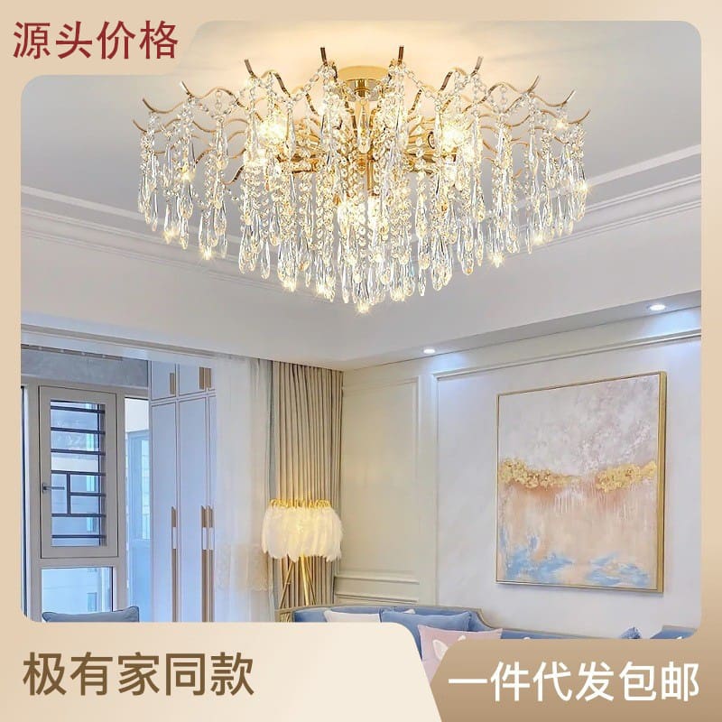 Ánh sáng sang trọng đèn chùm vàng đèn chùm pha lê xuyên biên giới bán - DC-1015