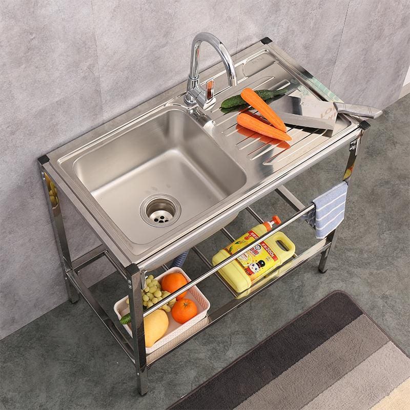 Bồn rửa bằng thép không gỉ 304 mặt bàn nước cao cấp, tiện lợi cho nhà hàng CR CR-326