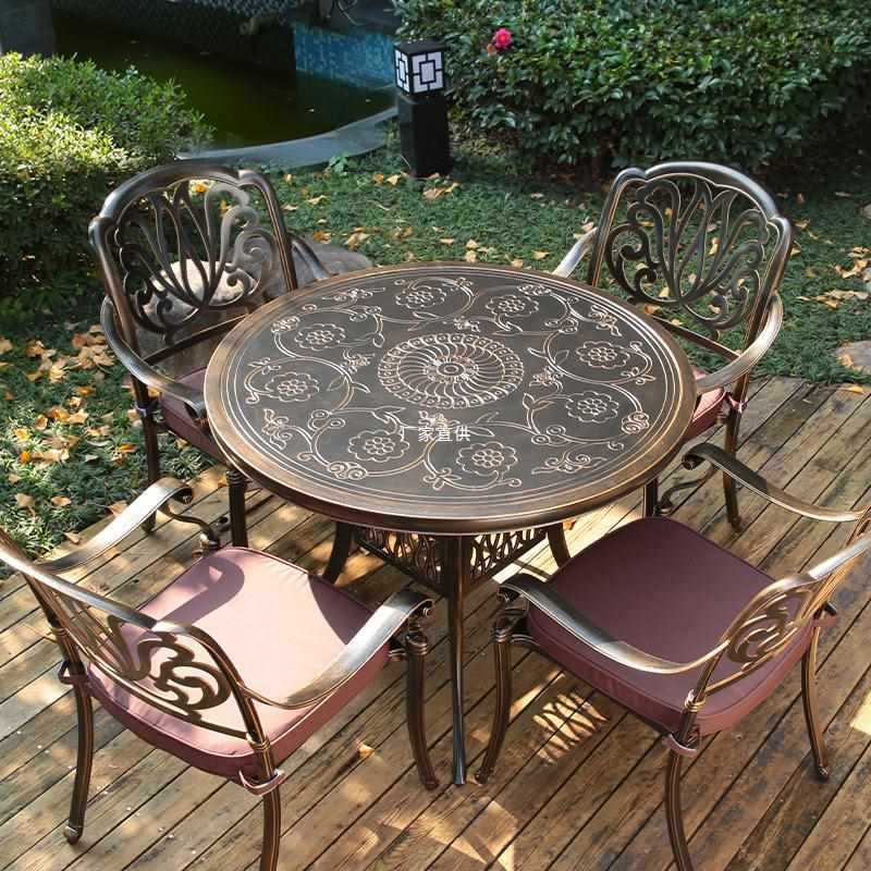 Bàn ghế ngoài trời, sân vườn nhôm đúc ghế ngoài ngoài trời bền đẹp, thân thiệ BGSV_589