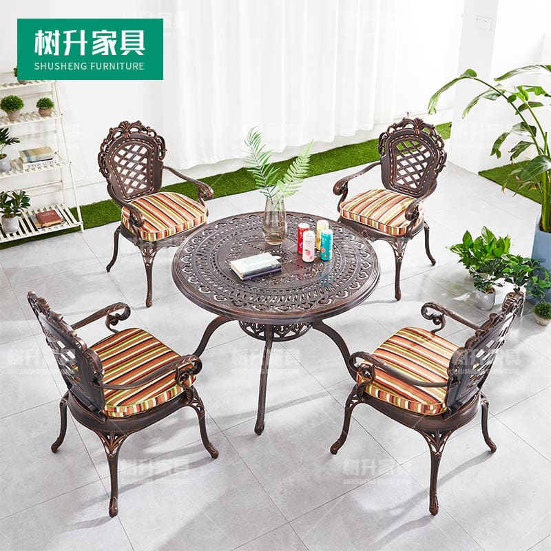 Bộ bàn ghế nhôm đúc ngoài trời sân vườn bộ ngoài trời bền đẹp, thân thiện môi BGSV_1491