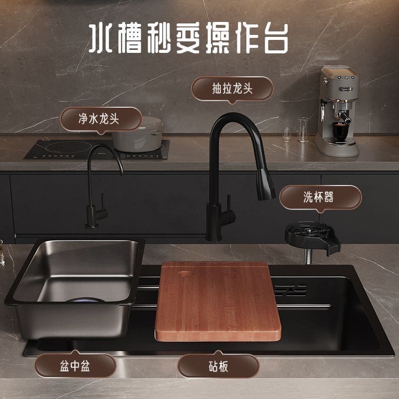 Chậu rửa đơn cỡ lớn, chậu rửa âm bàn, chậu cao cấp, tiện lợi cho nhà hàng CR-504