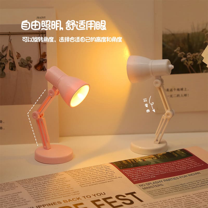 Sáng Tạo Mini Nhỏ Để Bàn LED Gấp Di Động Đèn Ngủ Màu Ấm Áp Ký Túc Xá S - DDB-745