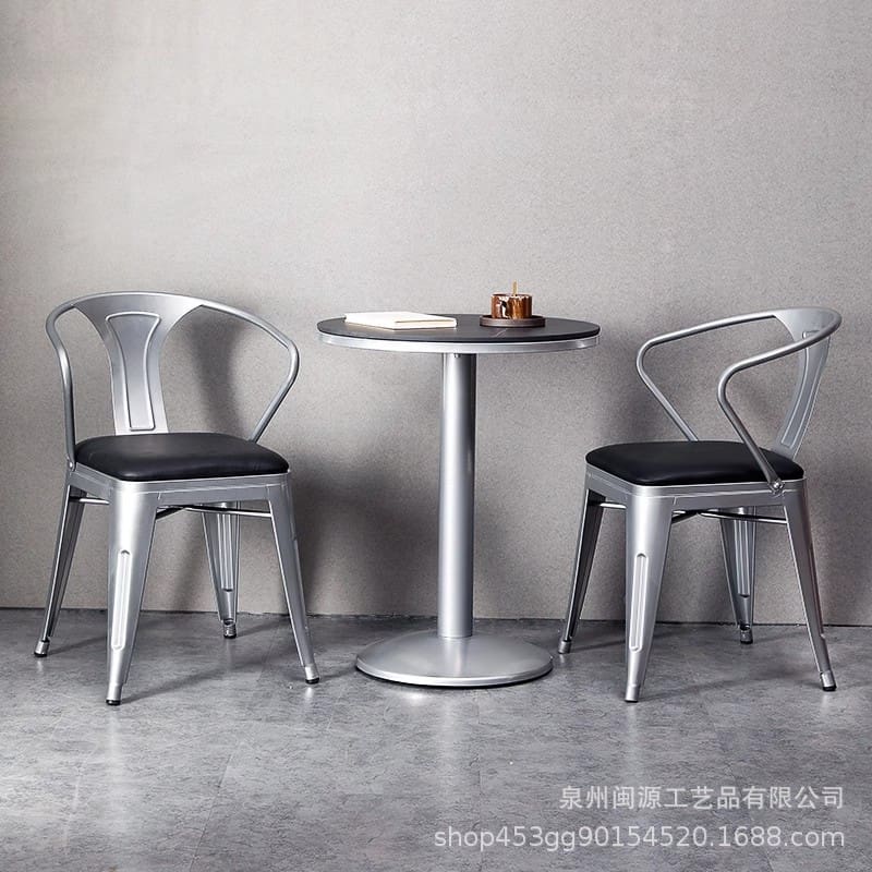 Bàn ghế Phong cách công nghiệp cửa hàng thịt nướng ghế sắt - BGCF-1139