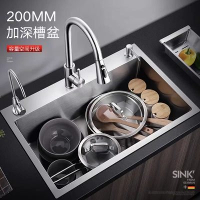 Nhà bếp mới bồn rửa inox 304 gói dày món cao cấp, tiện lợi cho nhà hàng CR-406