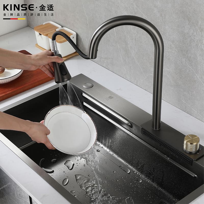 Bộ chậu rửa inox 304 raindance vòi chậu rửa đa cao cấp, tiện lợi cho nhà hàng CR-518