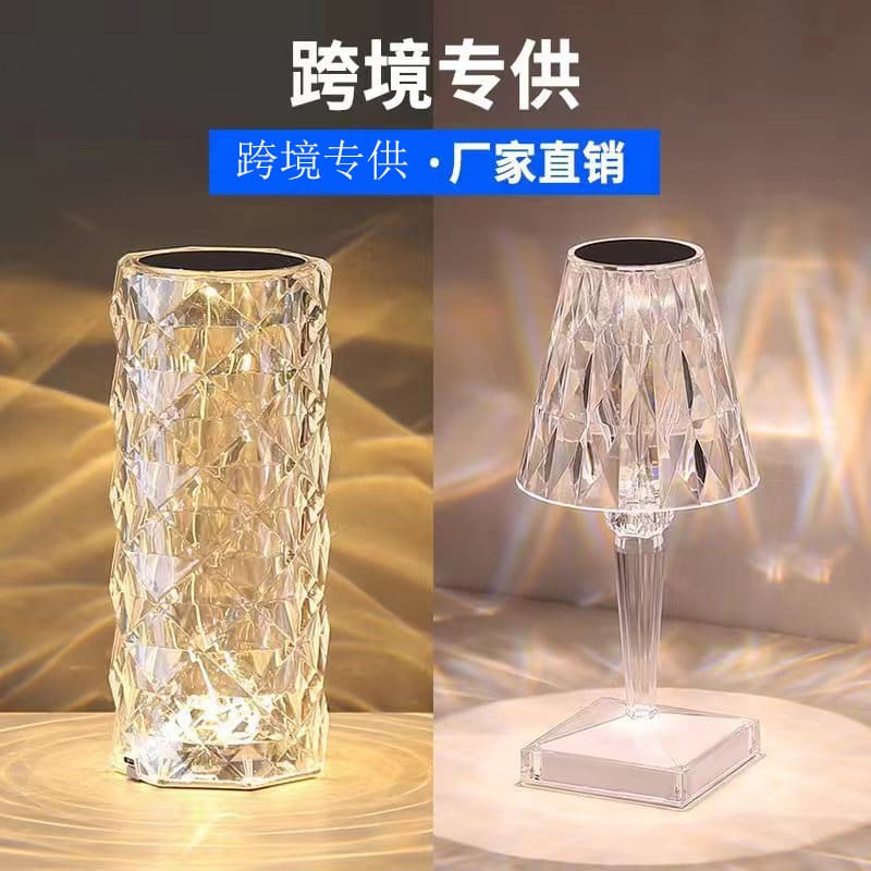 Đèn bàn trang trí bán buôn hiện đại đơn giản nhựa pha lê hoa hồng bầu - DDB-1059