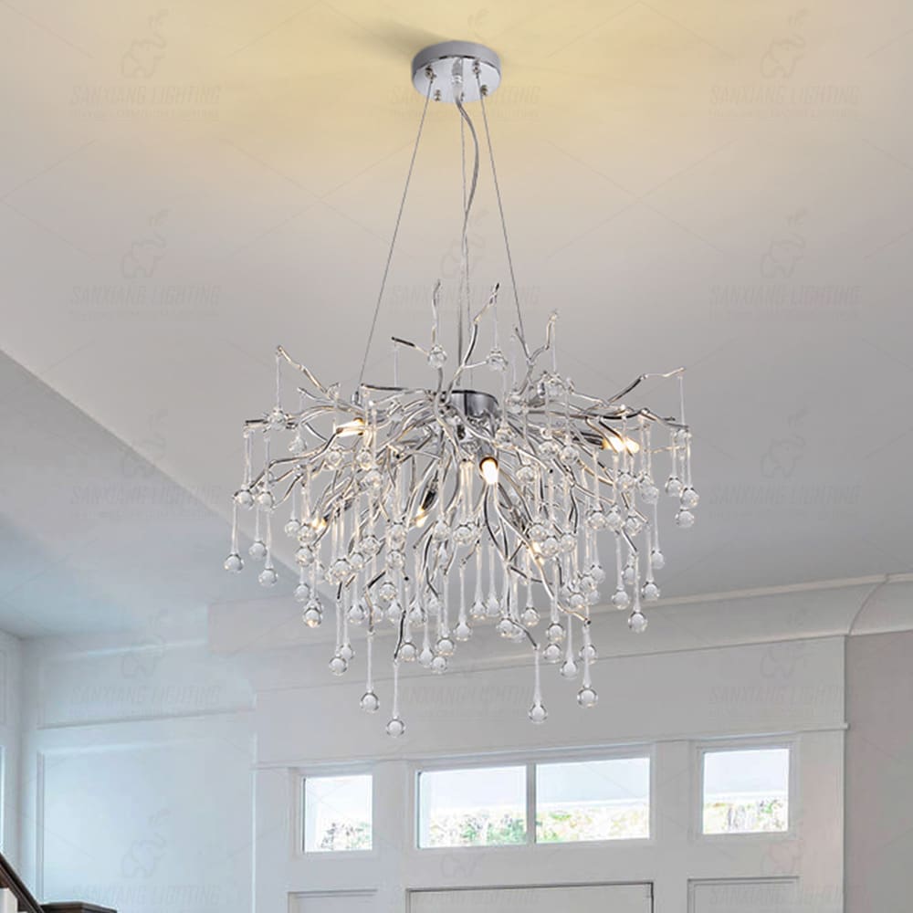 Ánh sáng sang trọng đèn trong nhà đèn chùm pha lê G9 sắt nghệ thuật ph - DC-1026