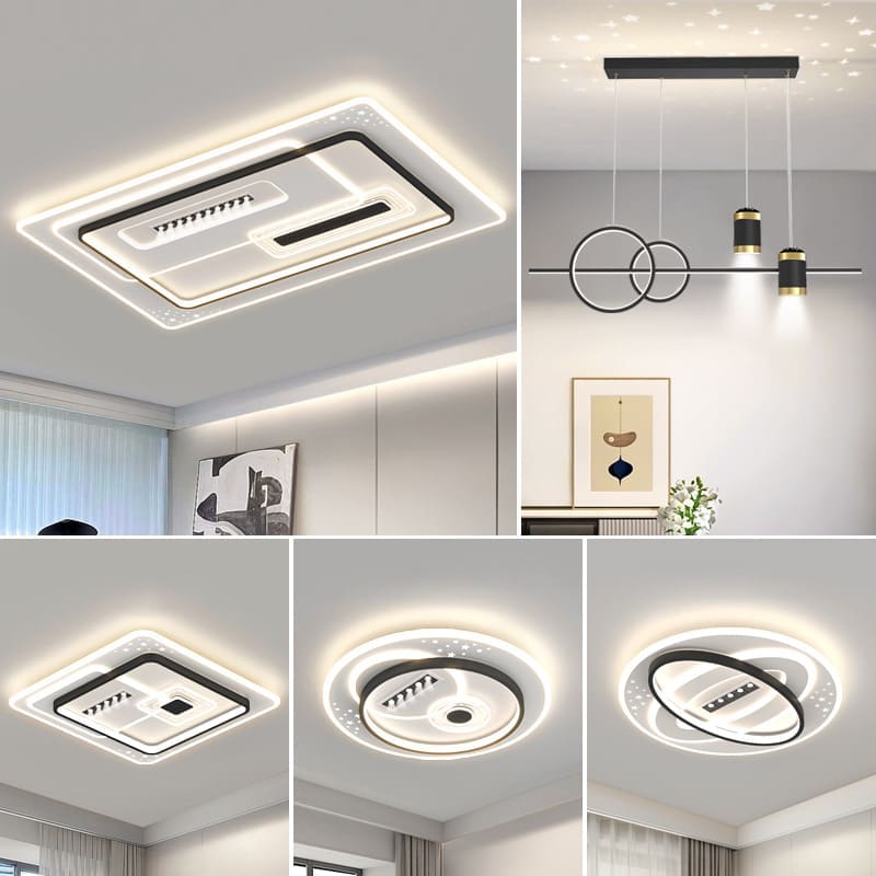 Đèn phòng khách đơn giản hiện đại có đèn chiếu trọn gói cả - DTN-594
