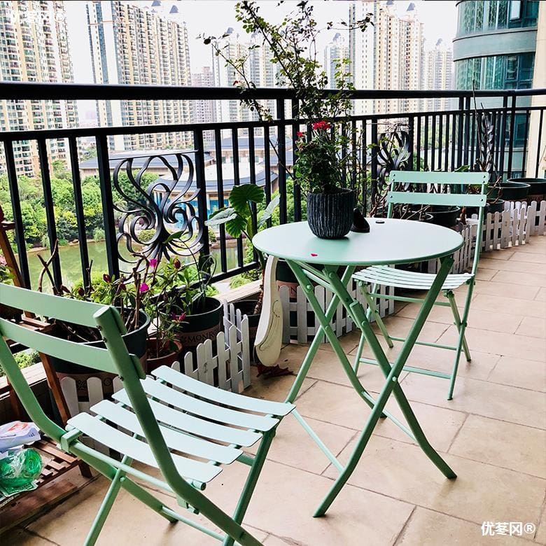 Bàn ghế Bắc Âu Ban Công Bộ bàn Ghế Bộ 3 Ngoài Trời Sân Sắt - BGCF-993