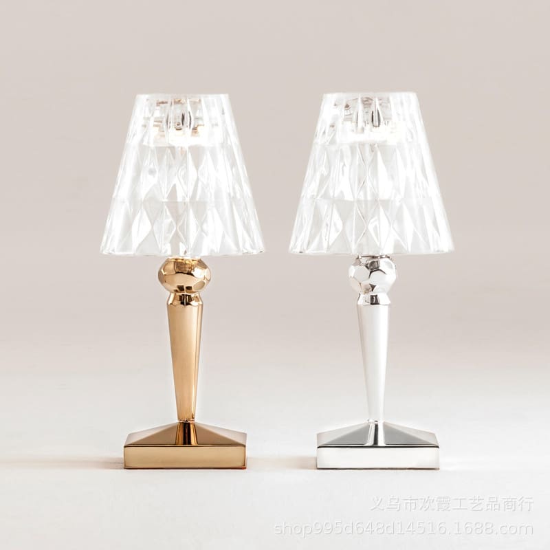 Kartell Acrylic Pha Lê Kim Cương Sạc Đèn Bàn Trang Trí USB Phòng Ngủ T - DDB-901