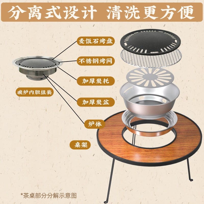 Nấu trà và bếp rang xung quanh bếp bộ bếp cao cấp, tiện lợi cho nhà hàng BN-856