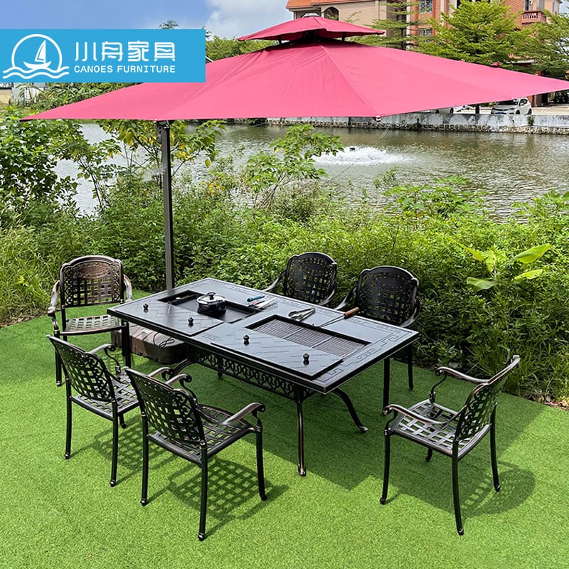 Bàn ghế tiệc nướng giải trí ngoài trời sân thượng ngoài trời bền đẹp, thân th BGSV_1366